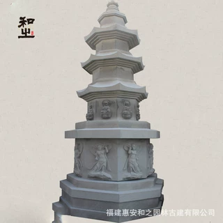 寺庙大型石雕佛塔雕刻厂  佛寺九层塔五层石塔设计 专业加工