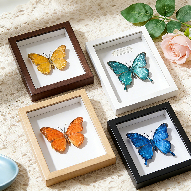Hollow Three-Dimensional Photo Frame, Black Insect Butterfly Dried Flower Specimen Frame, Home Decoration Display Piece, Creative Specimen Display Hollow Three-Dimensional Photo Frame, Black Insect Butterfly Dried Flower Specimen Frame, Home Decoration Display Piece, Creative Specimen Display