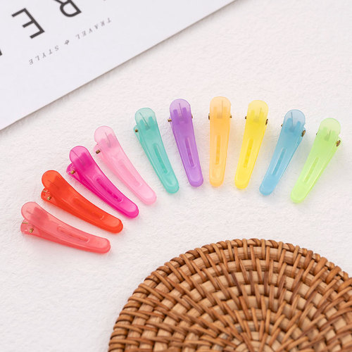 Candy-colored small clip bangs clip cute duckbill clip colorful transparent crocodile clip 3.6cm children's plastic clip