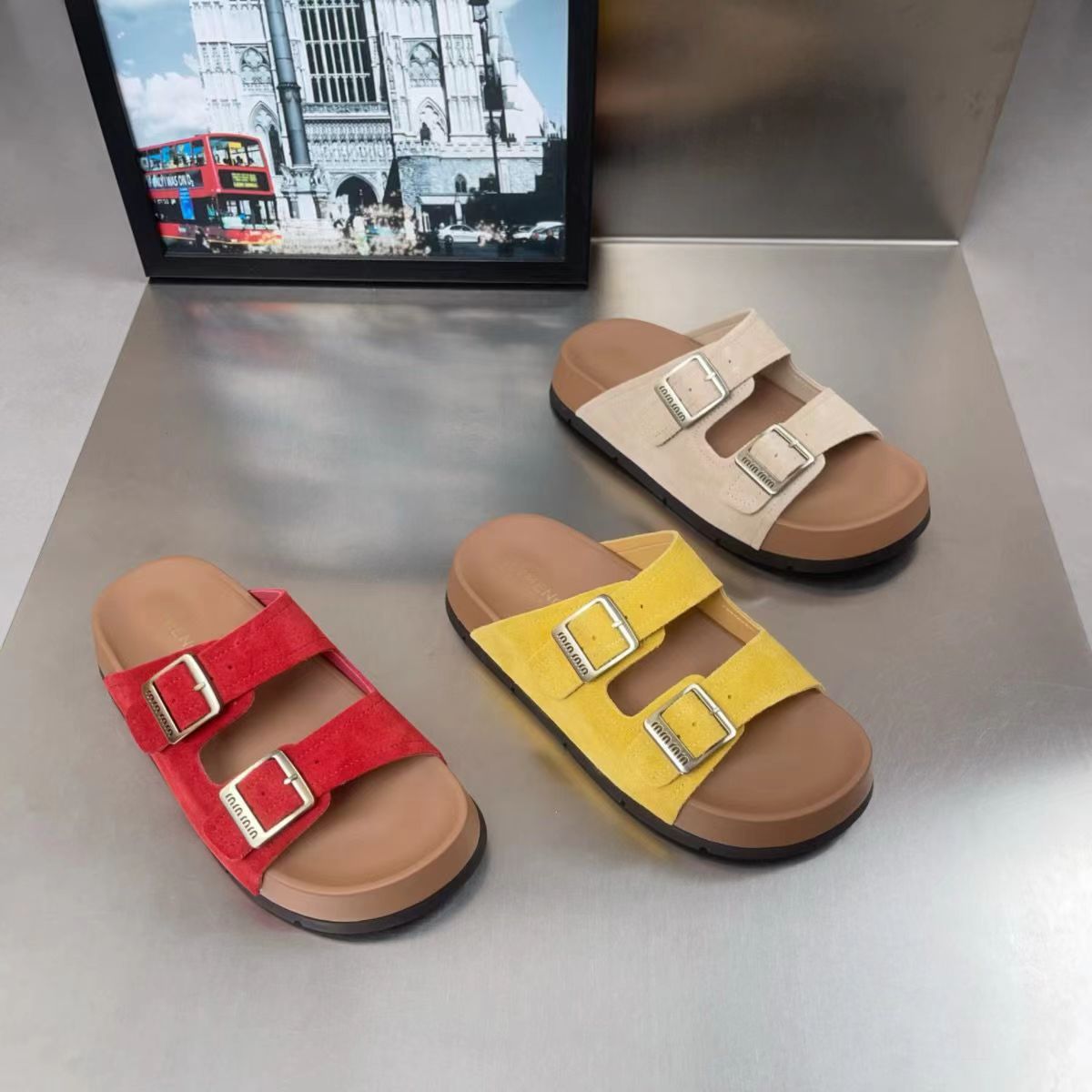 Fashionable non-slip retro mule platform
