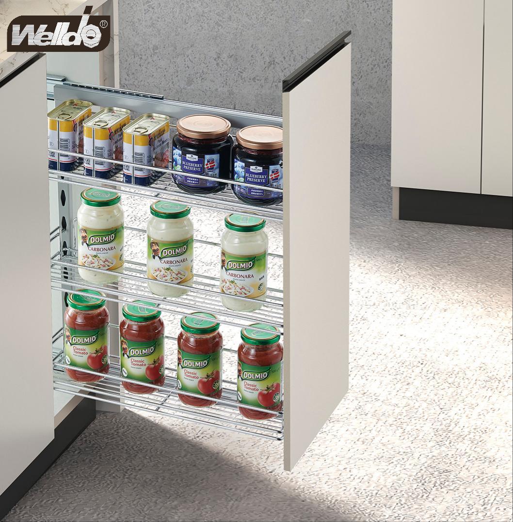 Welldo纬东 厨房地柜三层侧式拉篮橱柜抽屉式三层侧式收纳拉篮