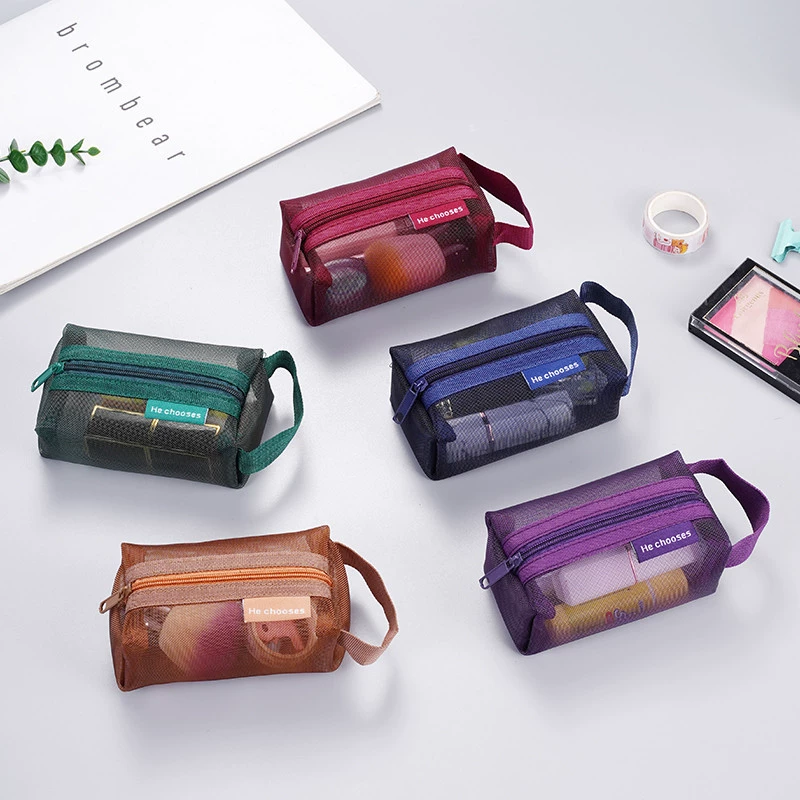 Nylon three dimensional square capacious wallet, key bag, cards, storage bag