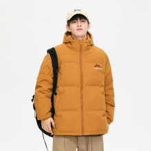 连帽刺绣羽绒服男冬季新款宽松百搭休闲外套保暖日系复古情侣款潮