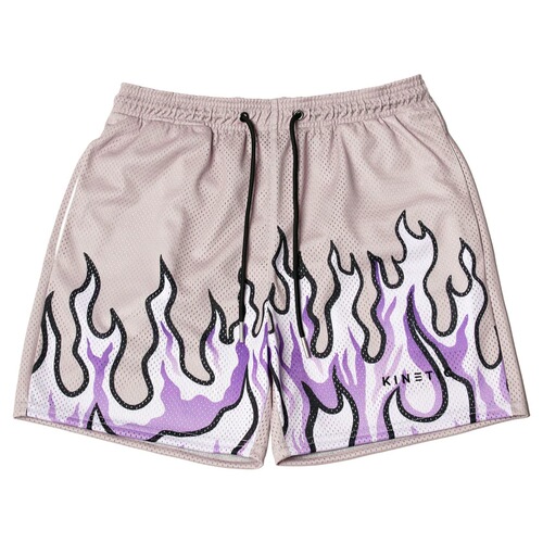 KINETIC new trendy brand co-branded flame shorts for fitness, running, quick-drying basketball shorts, trendy dropshipping