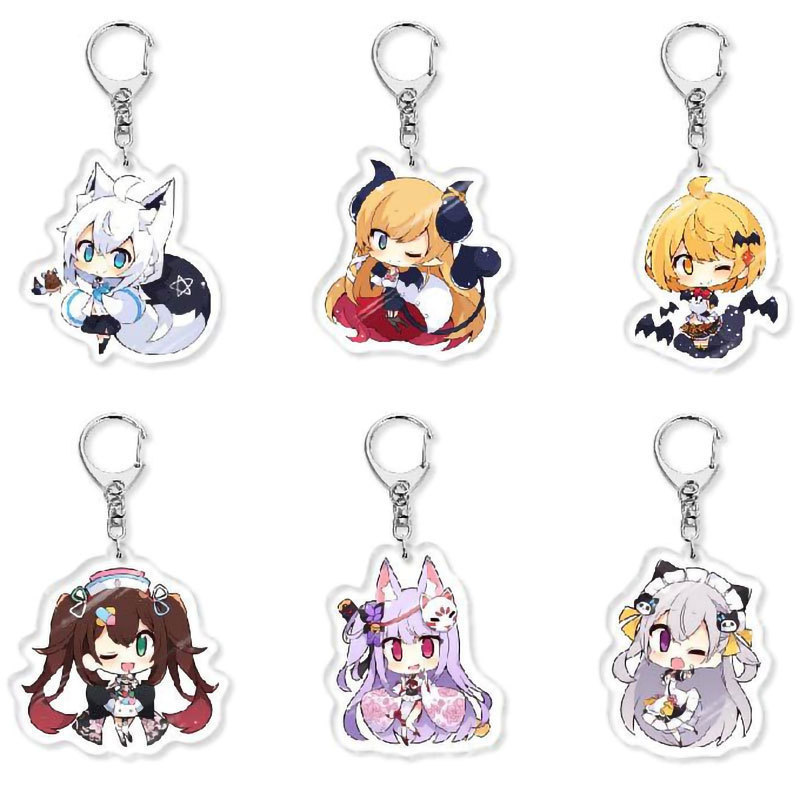 Anime Acrylic Keychain Pendant Hololive Akuha Shirakami Fubuki Campus-Themed Small Accessories Anime Acrylic Keychain Pendant Hololive Akuha Shirakami Fubuki Campus-Themed Small Accessories