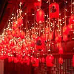 LED灯福字红灯笼冰条灯 新年节日装饰窗帘灯户外发光防水布置灯