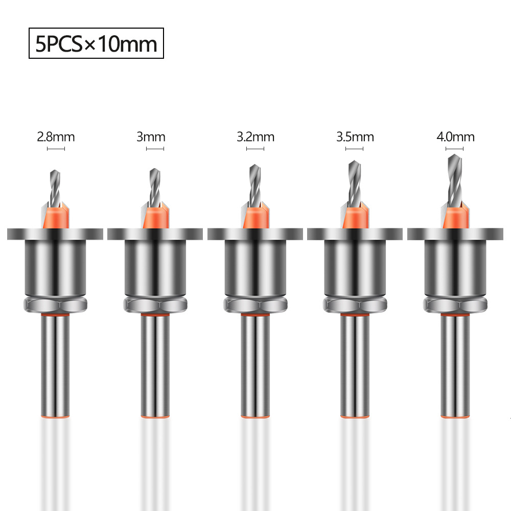 Taladro de agujero avellanado con tapón de cabeza de aleación taladro de agujero cónico carpintería paso taladro de cabeza tornillo de instalación taladro de perforación de carpintería