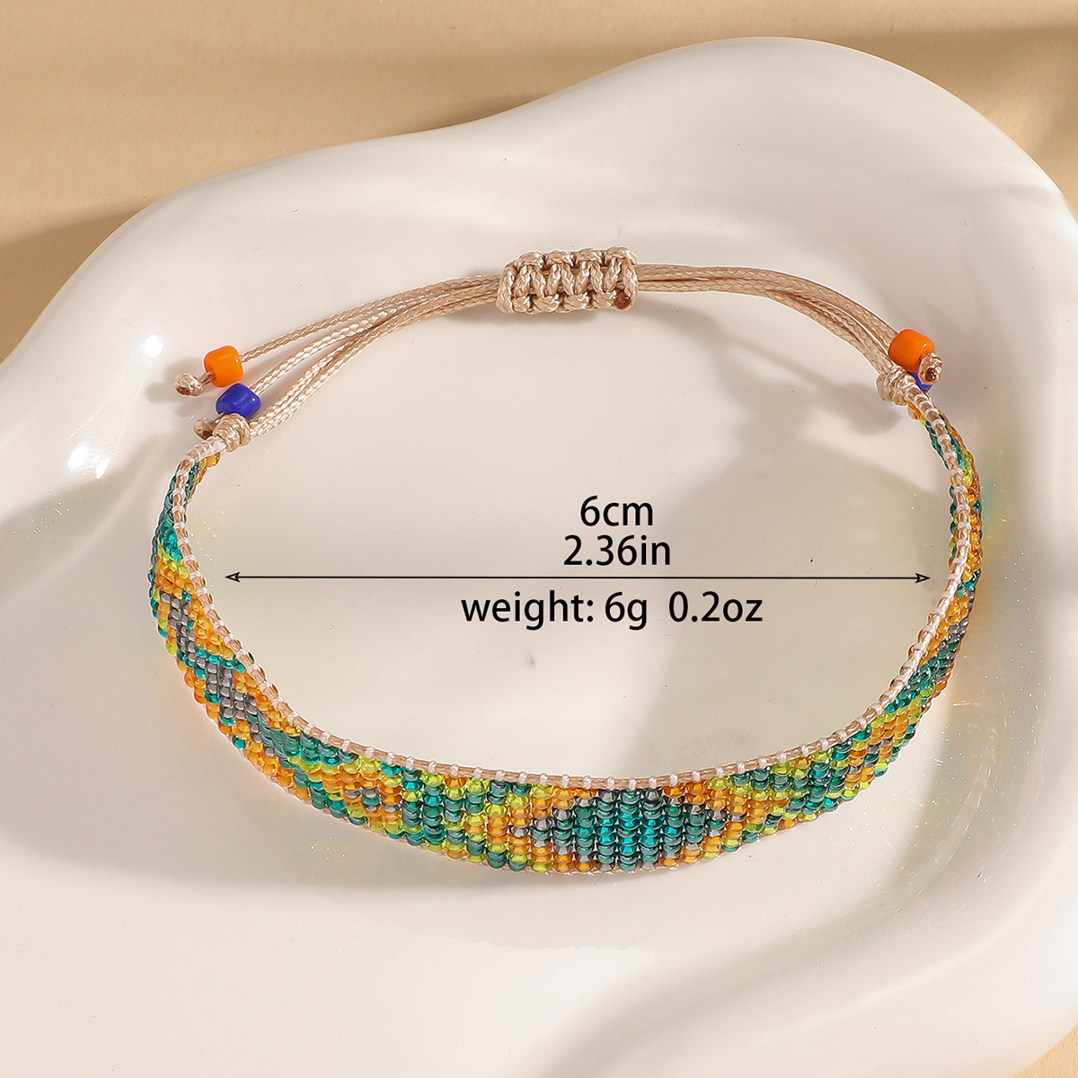 9g Weight Slider Clasp Closure Clasp Closure Type Bracelets Classification cord Chain Material Beaded Chain Chain Type 1 Piece Quantity Daily Occasion Seed Bead, cord Material Rhombus Pattern All Seasons Season Unisex Gender Knitting Design Ethnic Style Style Ethnic Style Rhombus Seed Bead Cord Beaded Chain Slider Clasp Closure String Bracelets Wholesale 4