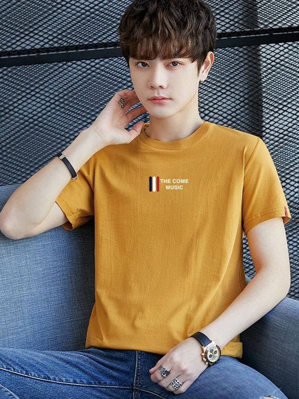Summer high quality velvet cotton short sleeve T-shirt for leisure…