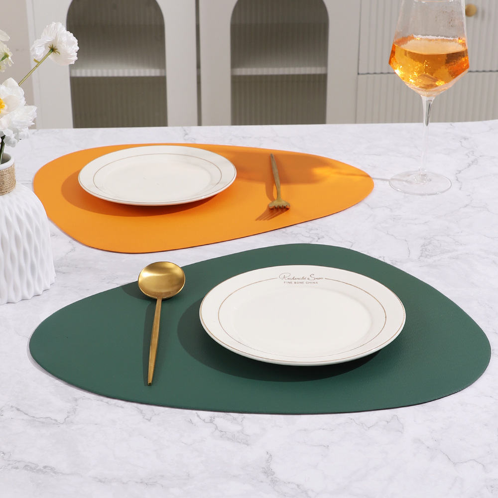 Color sólido in-viento huevo de pvc de alta calidad almohadilla de aislamiento de escritorio almohadilla de comedor occidental almohadilla de taza de aislamiento a prueba de aceite para los platos