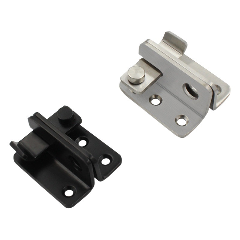 Acero inoxidable negro izquierda y derecha hebilla de la puerta perno de la puerta engrosada antirrobo Puerta de Hierro cerradura de la puerta hebilla de la ventana accesorios del perno