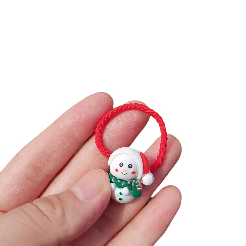 2023クリスマスの子供の皮筋サンタの髪輪樹脂王女の髪ひもの皮筋髪ひもクリスマスプレゼント|undefined