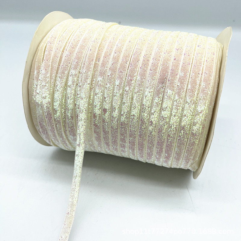 Fabricantes al por mayor 1CM hechos a mano embalaje de regalos de cinta de lana unilateral cinta de cebolla cinta de terciopelo decoración DIY