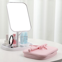 Tabletop makeup mirror, high-definition beauty mirror, bedroom vanity mirror, dormitory foldable rotating princess mirror