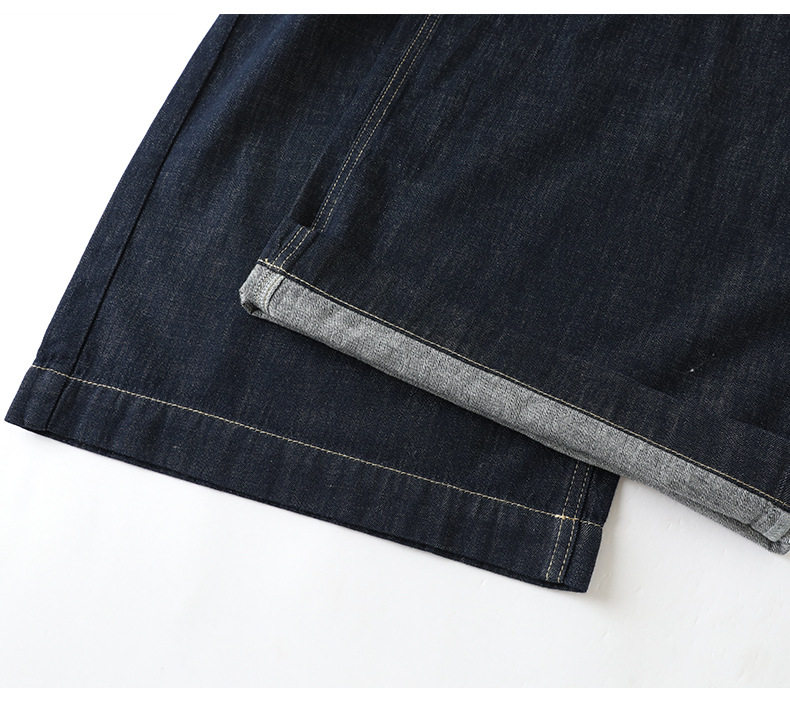 Quần ống rộng denim cạp cao phong cách retro cho nữ, form suông thoải mái tôn dáng — Xanh tím than chi tiết 15