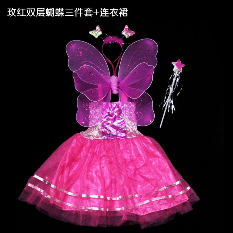 Día de los Niños del 1 de junio regalos de chicas ángeles mariposa alas maravillosas hadas princesa vestido vestido vestido