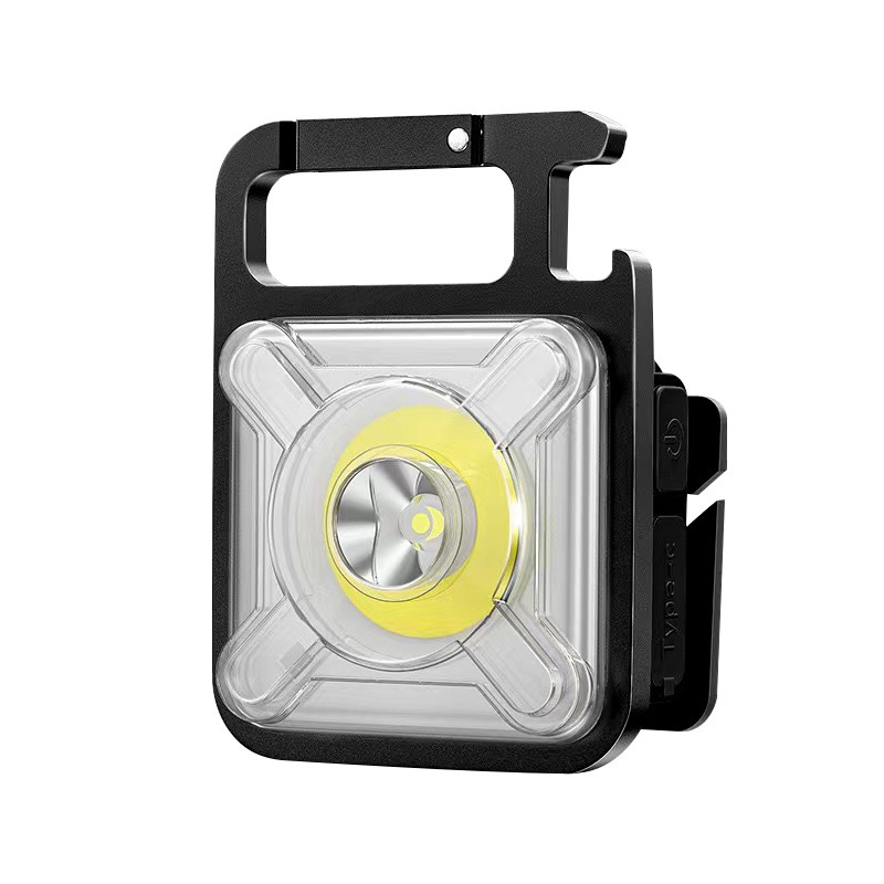 Transfronterizo multifuncional llavero lámpara mini luz de cabeza calva fuerte iluminación de emergencia al aire libre lámpara de trabajo linterna montada en la cabeza