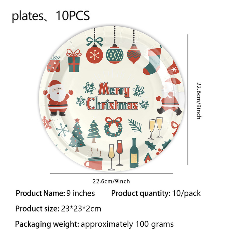 新しいクリスマスサンタクローステーマ子供パーティー食器用品使い捨て紙コップティッシュ紙皿装飾|undefined