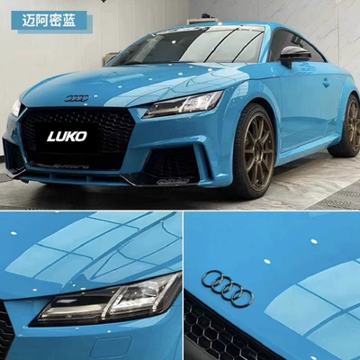 Auto Color Change Film | Gray Full Car Film Anti-Scratch - pet-crystal-miami-blue-double-layer-white-label-flawless-152m-17m