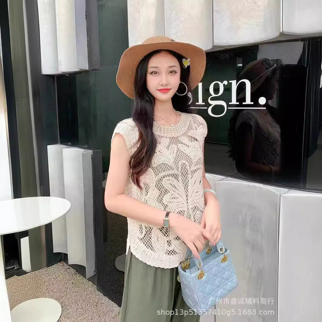 夏季设计感独特别致复古钩花流苏背心吊带女内搭外穿短款无袖上衣