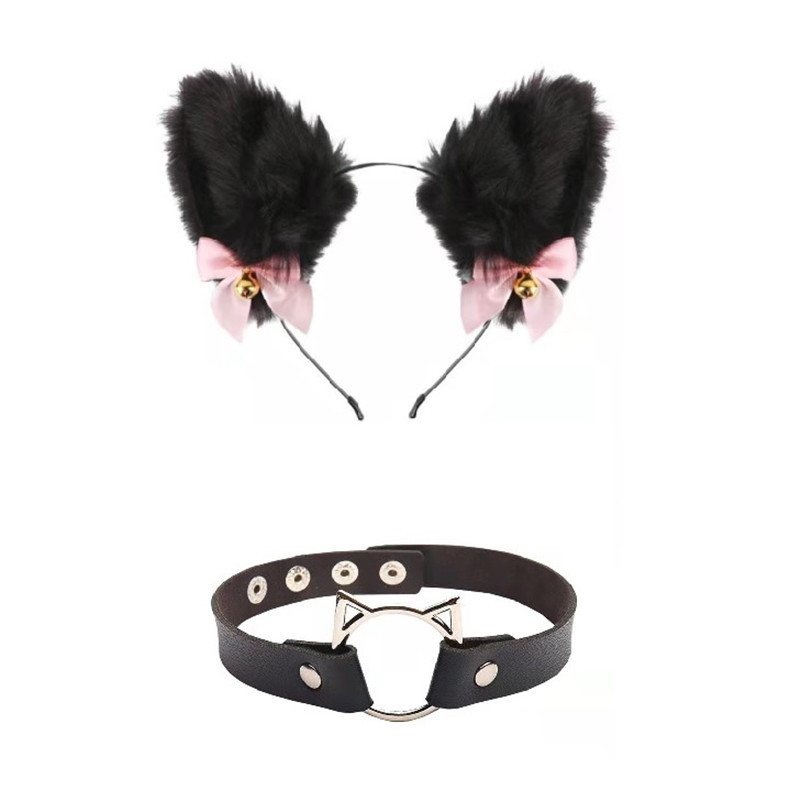Set cerchietto orecchie di gatto e girocollo per ragazza_voghion.com