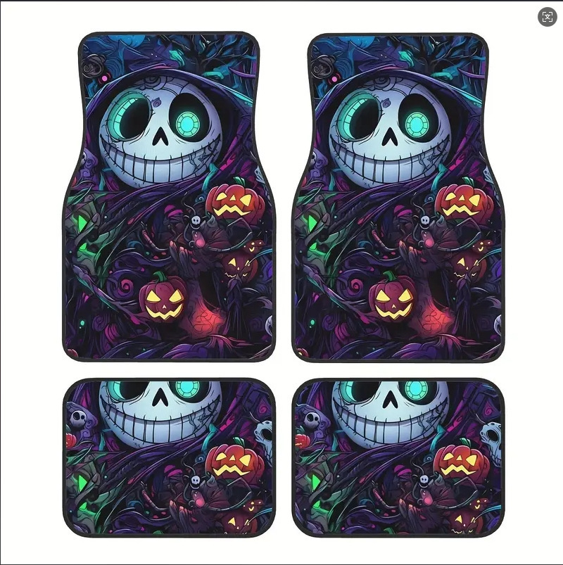 Temu's Best-Selling Halloween Car Floor Mats, High-End Four-Piece Set, Universal Special-Purpose Mats, Cross-Border Dropshipping Foot Mats