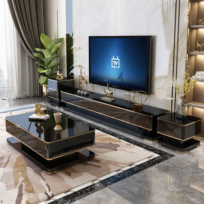TV cabinet Cabinet Light extravagance tea table combination Toughened glass a living room Small apartment Piano Paint household simple and easy wholesale