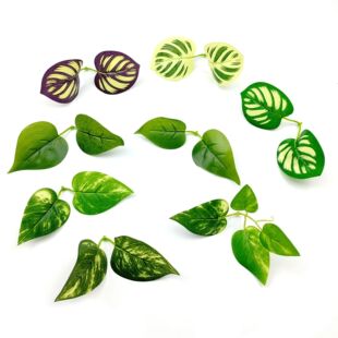 Factory Direct Sales Simulated Flower Leaves, Evergreen Chicken Heart Leaves, Bifurcated Leaves, Decorative Wall Hanging Rattan Accessories Amazon