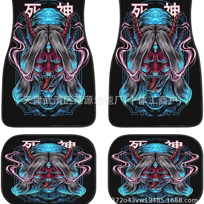 Cross-border TEMU new Japanese-style crystal velvet foot mat dirt-resistant wear-resistant easy-to-care car mat four-piece in stock (Avtomobil döşəmə paspasları) - yh-japanese-style-car-floor-mats-1-3344cm-two-piece-pack
