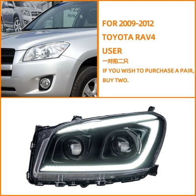 Compatible with Toyota RAV4 headlight assembly 09-12 models, Rongfang LED modified lights, dual lens car daytime running lights and turn signals (Ön faralar) - toyota-rav4-single-unit-applicable-to-09-12-models-please-purchase-two-together