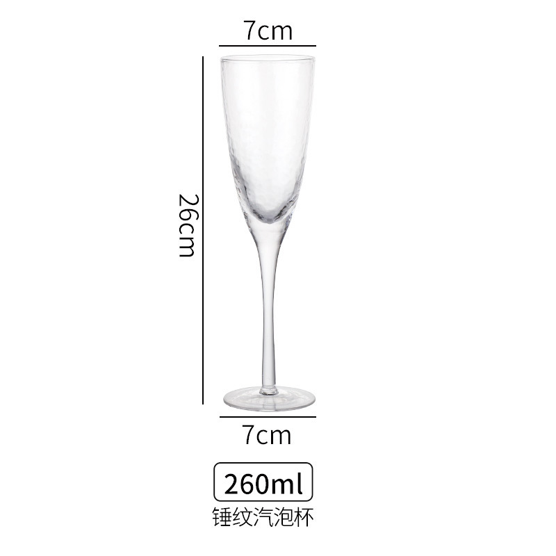 Copa de vidrio con patrón de martillo japonés, copa de vino tinto, copa de vino, copa de burbujas, copa de copa, copa de cóctel, copa de champán