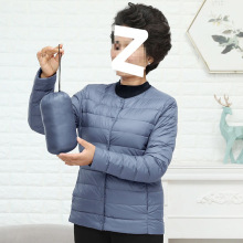 中老年轻薄羽绒服内胆女士加肥特大码圆领保暖宽松外套打底妈妈装