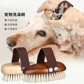 宠物用品 水滴形猪毛宠物刷 木质洗澡按摩刷 除毛除尘梳 狗梳猫梳