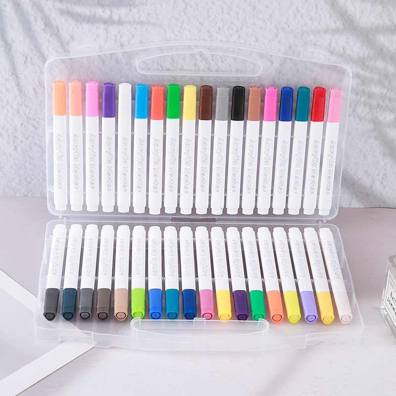 Caja de regalo de punta suave acrílico rotulador estudiante niños arte acuarela pluma impermeable pintado a mano bricolaje acrílico al por mayor