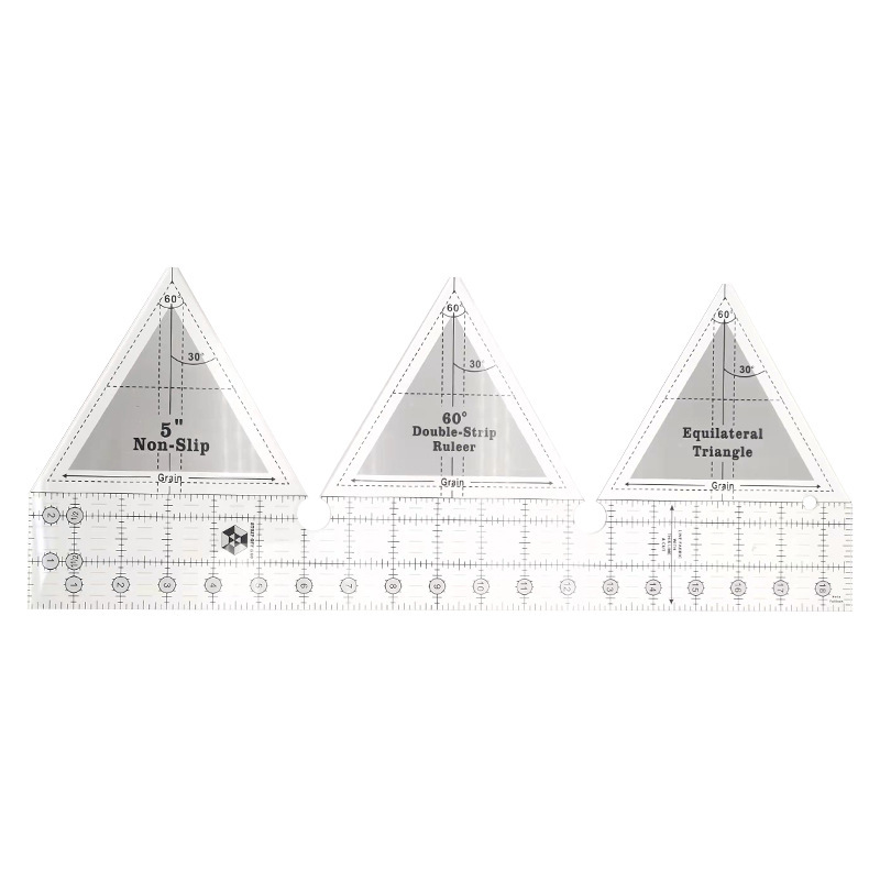 Diseño de prendas de vestir acrílico 90 ° regla de costura de tela de corte de tela doble regla de patrón de tela de corte