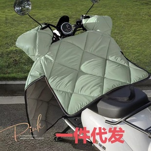 Electric Car Windshield Cover Winter fleece-lined Thickened Battery Motorcycle Waterproof Windproof Cover Autumn and Winter PU Lambskin