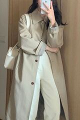 早秋风衣外套女年新款春秋季卡其色小个子韩版英伦风中长款