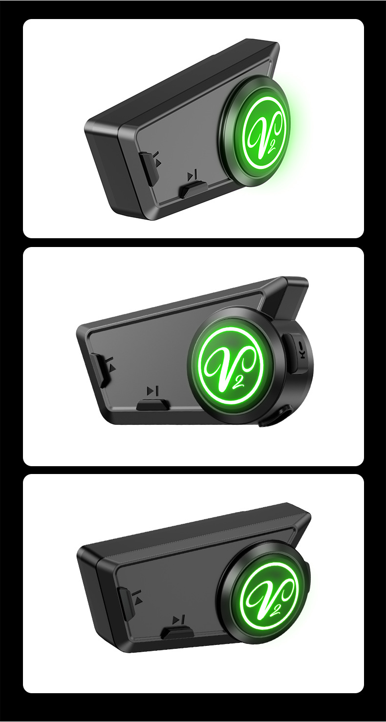 New Cross-Border Model Launches: Motorcycle Dual-Intercom Waterproof Noise-Canceling Helmet Bluetooth Headset with Soft and Hard Cable Options