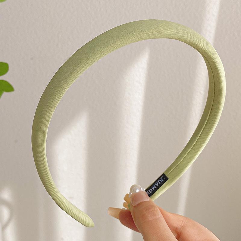 Green fabric thin hairband-1.5