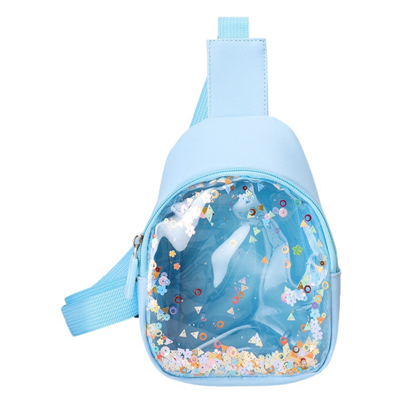 Bolsa de pecho de arenas movedizas 2022 nueva bolsa para niños bolsa de jalea transparente de comercio exterior estilo coreano bolsa de hombro de estilo occidental bolsa de joyería para hombres y mujeres