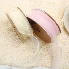 New Fish Tail Sheer Flower Cake Art Ribbon Hair Clip Headband Wave Curl Packaging Silk Ribbon