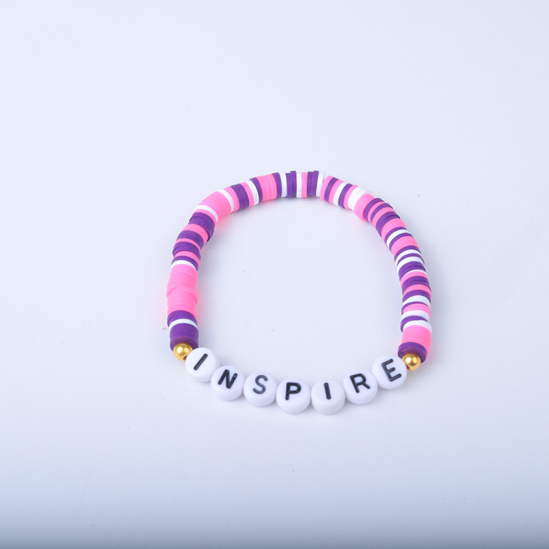 25g Weight Bracelets Classification soft clay Chain Material 1 Set Quantity Holiday, Daily Occasion soft clay Material Letter Pattern Unisex Gender Sweet Style Sweet Letter Soft Clay Wholesale Bracelets 20