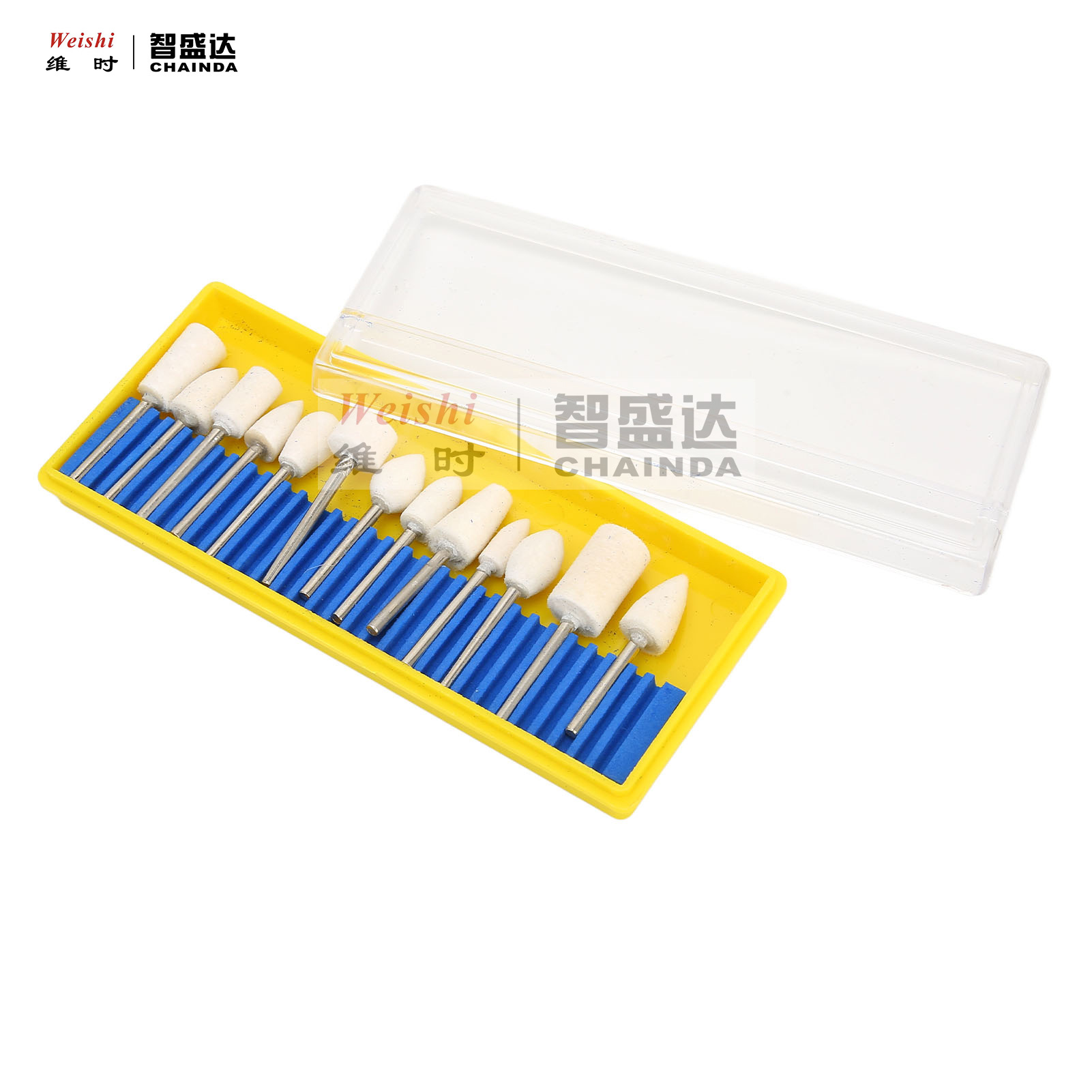 套装羊毛打磨抛光轮 钟表工具有柄小抛光轮 耐磨实用