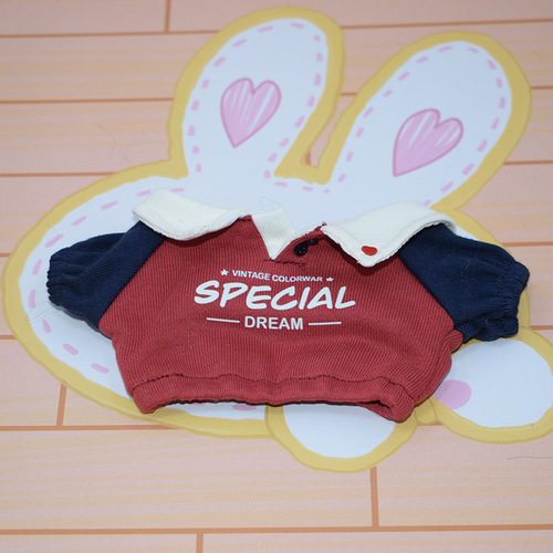 Baby clothes 10cm 20cm cotton doll sweatshirt rabbit ears lapel non-attribute doll doll can change clothes