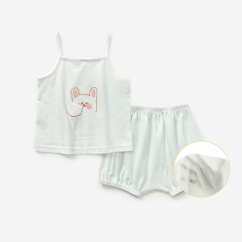 Bebé niña chaleco traje de las niñas Sling verano Niño Pantalones cortos delgados de dos piezas sin mangas split Bebé Ropa de verano