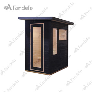 Sauna Room Outdoor Sauna Room Dark Appearance House-Shaped Sauna Room Material Variety Available for Commercial Home Use