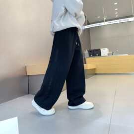 男童阔腿裤春秋款童装运动裤中大童休闲长裤卫裤潮范字母