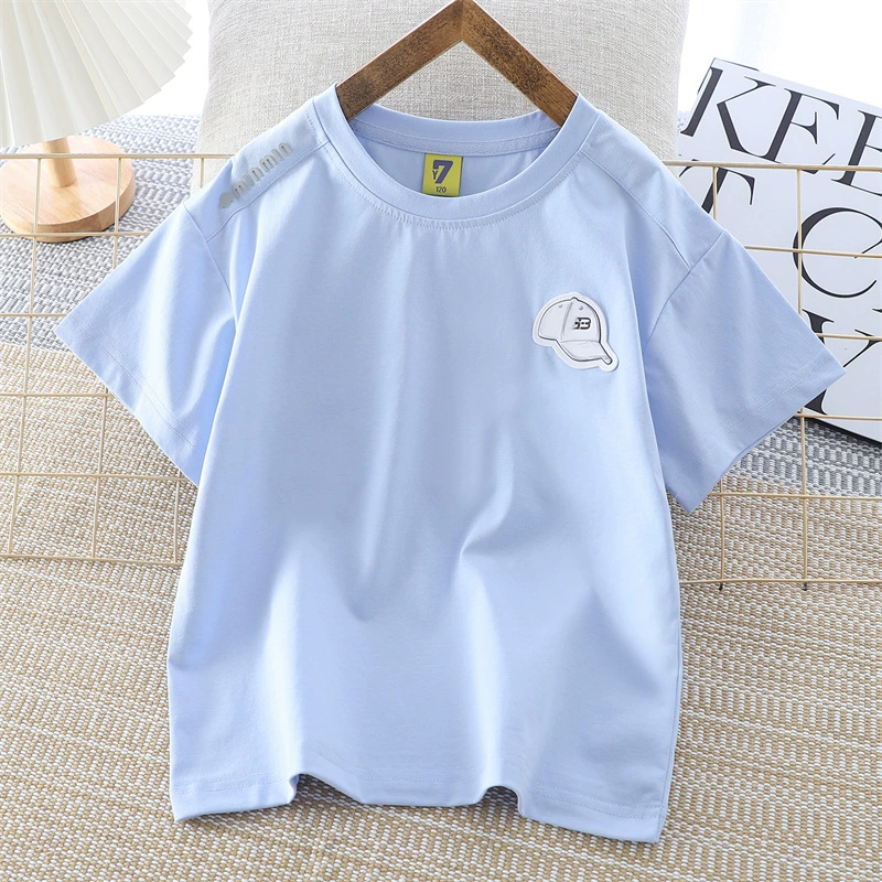 Children's summer short sleeve T-shirt for leisure for boys, for teenagers, Korean style, wholesale, children's clothing