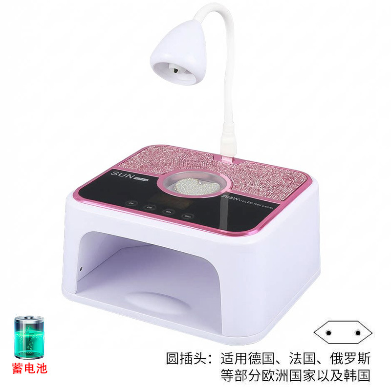 Lámpara de manicura de almacenamiento 268W de alta potencia UV + LED doble fuente de luz pegamento de manicura luz fototerapia inteligente transfronteriza