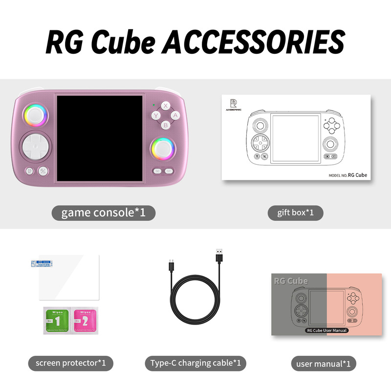 ANBERNIC安伯尼克RGCube方屏掌上游戏机串流摇杆氛围灯RGB怀旧风|undefined
